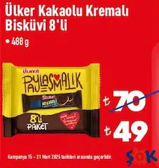 ÜLKER KAKAOLU KREMALI BİSKÜVİ 8'Lİ ÜLKER KAKAOLU KREMALI BİSKÜVİ 8'Lİ
